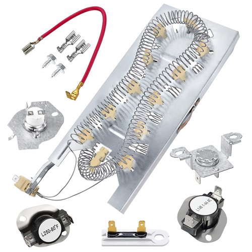 W11344457 3387747 AP6008281 Heating Element Assembly & 279816 Thermostat Kit & 279973 3392519 Thermal Fuse by Beaquicy - Fit for Ken-more Whirl-pool Dryer - Replaces PS11741416 8527865 AP2947033