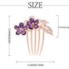 Bohend Rhinestone Hair Comb Flower Crystal Hairpieces Wedding Hair Accessories Jewelry for Women and Girls (Purple)