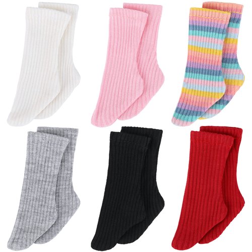 6 Pairs Mini Doll Socks Doll Clothes Accessories for Dolls Female Figure Accessories(for 11.8 Inch Dolls,Cute Color)