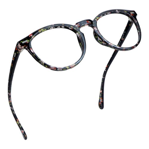 LifeArt Blue Light Blocking Glasses, Anti Eyestrain, Computer Reading Glasses, Gaming Glasses, TV Glasses for Women Men, Anti Glare (Floral, No Magnification)