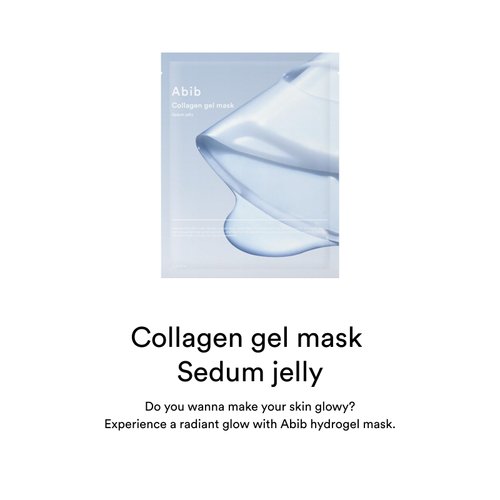 Abib Collagen Gel Mask Sedum Jelly 10 Sheets I Vegan Collagen, Hydrating Hyaluronic Acid Hydrogel Facial Mask