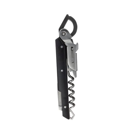Peugeot - Clavelin Sommelier’s Corkscrew - Patented Single Pull Manual Bottle Opener with Foil-Cutter and Bottle Cap Remover, Black, 5.5 Inches