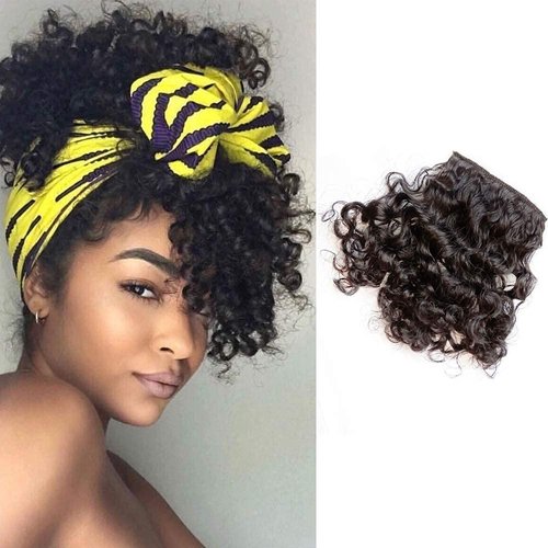 Shinon Kinky Curly Bang Human Hair Clip in Bangs Hair Extension Real 11 A Curly Hair Bangs Clip for fashion black Women