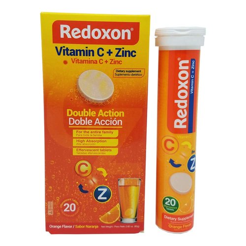 Redoxon Vitamin C with Zinc. Effervescent Dietary Supplement. Helps Your Immune System. Orange Flavored. 20 Tablets (Pack of 2)