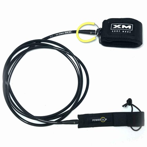XM SURF MORE Big Wave 8ft Surfboard Leash with Power Clip Quick Release Upgrade, Cord Thickness (.313in), Key Pocket, Unbreakable Swivels, Detachable Railsaver, Made in USA