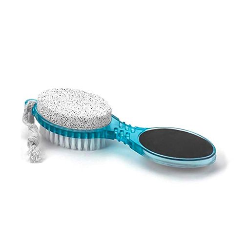 DecorRack (4 in 1) Pedicure Paddle Kit Tool with Pumice Stone for Feet, Foot Hand Toe Nail Cleaning Brush, Metal File and Emery Board, Manicure Foot Rasp Callus Remover Pedi Set (Random Color, 1 Pack)