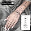 INKARTLINK Temporary Tattoos, Semi Permanent Tattoos Adult Art Designs Waterproof Temporary Tattoos Party Favors Tattoo Stickers Realistic, No Adhesive, Lasts 1-2 Weeks Black (Henna 2)