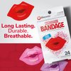 BioSwiss Bandages, Lips Shaped Self Adhesive Bandage, Latex Free Sterile Wound Care, Fun First Aid Kit Supplies for Kids, 24 Count