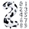 40 Inch Cow Print Number 2 Balloon, Foil Big Number Balloons for Birthday Party, Baby Shower First Rodeo Party, Cowgirl Cowboy Farm Barn Animal Theme Party Decor Supplies