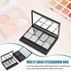 Beaupretty Metal Tray Empty Magnetic Eyeshadow, Matte Black Magnet Empty Box Compact Make Up Pallete with Mirror and 8Pcs Round Metal Pans Makeup Pallet