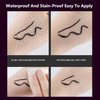 Black Liquid Eyeliner Pencil, Waterproof & Smudge-proof Ultra-Fine Brush Tip Eye Liner, Quick Drying Formula Long Lasting High-Pigmented Up to 24 Hours Eye Makeup Wear(Black)