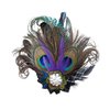 Women Bohemian Peacock Feather Hair Clip Hair Pin Elegant Fascinator Wedding Dance Party Headdress Headwear Hair Accessory Sequined Showgirl Headpiece (Style 2)