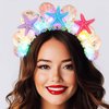 BARTOSI Light Up Starfish Headbands LED Mermaid Costume Headband Seashell Hair Band Holiday Hair Accessories for Women