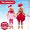 Christmas Gingerbread Plush Dolls, Set of 2 - 17" Boy & Girl Cute Shelf Decorations - Fun Kids Holiday Toy Elf Buddy, Tree, or Stocking Stuffer w Festive Santa Outfits, Mantel Decor, Gift for Xmas