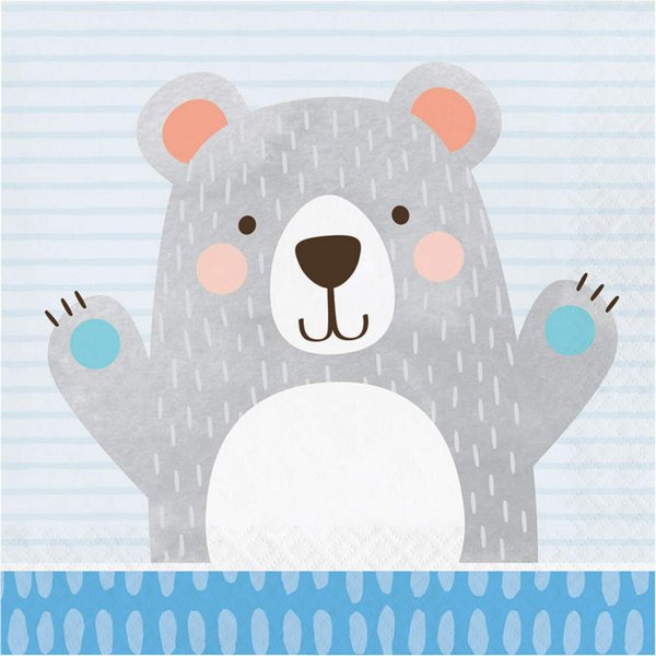 Creative Converting 336059 Bear Party Napkins, 6.5", Multicolor
