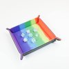 FanRoll by Metallic Dice Games Fold Up Velvet Dice Tray w/PU Leather Backing: Watercolor Rainbow, Role Playing Game Dice Accessories for Dungeons and Dragons