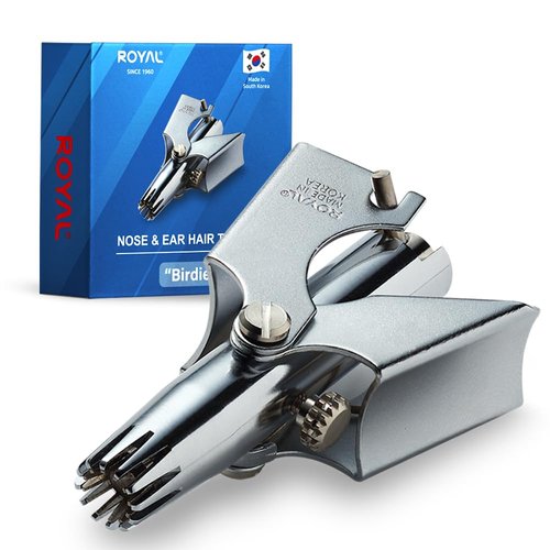 ROYAL [Made in Korea] Nose Hair Trimmer for Men Birdie, Manual, Battery-Free, Waterproof, Painless with Twelve Dual-Edged Blades, Patented Mechanism ET-4
