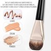KINGMAS 2Pcs Foundation Makeup Brush, Premium Under Eye Nose Contour Brush, Flat Tongue-Shape Concealer Makeup Brush for Liquid Cream Foundation Powder Buffing Blending