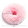 Furling Pompoms Furry Faux Rabbit Fur Hair Scrunchies Artificial Fur Hair Bobbles Elastic Hair Band Rope Wristband Ponytail Accessories Light Pink 2pcs