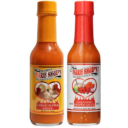 Marie Sharp's Original Garlic and Hot Habanero Pepper Sauce 5 Ounce Combo (Pack of 2)
