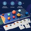 Wooden Solar System Model Board, Montessori Toys Planets Puzzle Science STEM Space Learning for Kids 4-8 with 3D Planets Models, Prechool Educational Gift for Boys Girls