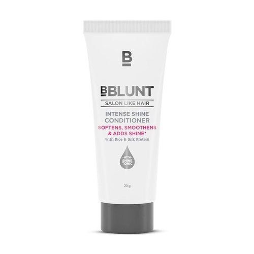 BBLUNT Intense Shine Hair Conditioner | Rice & Silk Protein for Smoother & Shinier Hair | Nourishes Dull & Damaged Hair & Adds Shine | (Trial Pack) 0.69 Fl Oz (20ml)