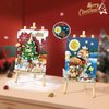 Mini Building Sleigh Buggy 3D Painting Block Set, 646PCS DIY Creative Stereograph Building Model Kit, MOC Construction Toy for Christmas Gifts, Not Compatible with Maior Brands Building Bricks