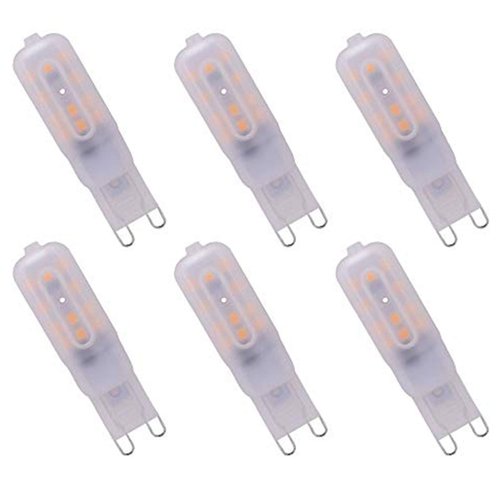 G9 LED Light Bulbs 6 Pack G9 Bi Pin Base Warm White 5W Dimmable LED Light G9 Frosted Light for In...