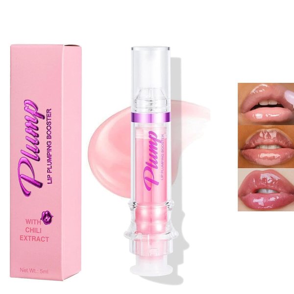 PICKX Lip Plumping Booster, Spicy Lip Lipstick, Lifter Gloss, Hydrating, Volumizes High-Shine Lip Plumping Lip Glass Mirror Lip Makeup Lip Glaze Plump & Pout Lip Plumper for Women Girls (01)