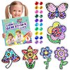 atydkug Window Suncatcher Gemstone Sticker Craft Kits for Kids - Diamond 6 Sheets Flowers Gem Art Painting Kits by Numbers for Girl, Birthday Party Supplies Gifts for 6 7 8 9 10 11 12 Year Old