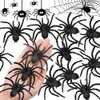 AWEELON 32 PCS Realistic Plastic Spider Toys Black Scary Spiders Halloween Prank PropsFunny Halloween Decorations(3.2x2.35 Inch)