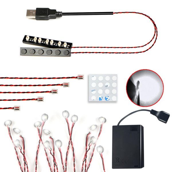 14 Pcs LED Light Bricks Compatible with Lego, Building Blocks Light for Night Light, Model Lighting, Decorative Lighting (White)