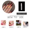 MISUD Press on Nails Long Stiletto Fake Nails Glossy Glue on Nails Wine Red Ombre Acrylic Nails Sharp Almond Artificial Nails Goth Burgundy Gradient Stick on False Nails with Design 24 pcs