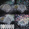 Holographic Nail Art Sequins Glitter Kits, KISSBUTY 8 Boxes Holographic Nails Powder Nail Art Sequins Metallic Shining Flakes Silver Nail Glitter Set for Nails Art Decoration Holographic Manicure
