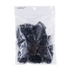 SWACC 100 Pcs U Shape Metailic Snap Clips ins for Hair Extension Hairpiece DIY Snap-Comb Wig Clips with Rubber (Black, 10-Teeth 9 holes)