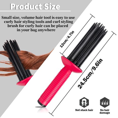Air Curling Wand with Adjustable Volume Comb for Fluffy Hair Styling and Curl Shaping