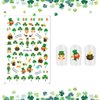 10 Sheets St. Patrick's Day Nail Stickers Decals Self-Adhesive Art Sticker Irish Shamrock Leprechaun Green Hat Mister Lucky Design Decorations for Kids Girls Women Decoration