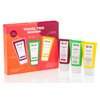 Q+A Travel Trio Body Care Giftset, containing a Hyaluronic Acid Body Wash, AHA Exfoliator Body Scrub, and a Ceramide Body Lotion, each item 50ml