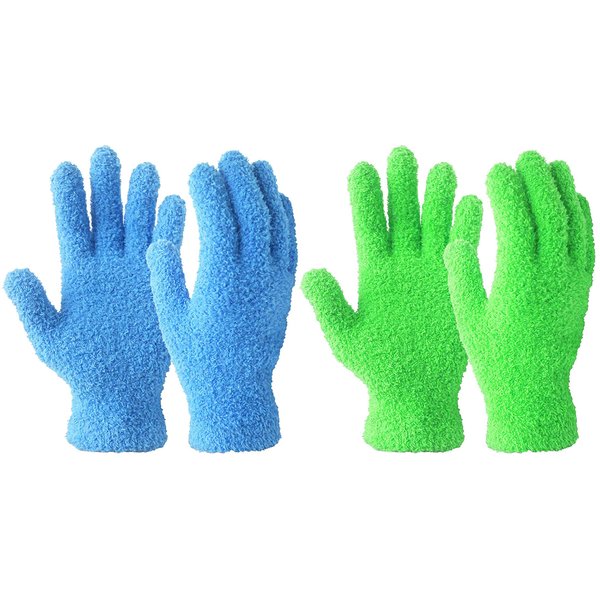 Evridwear Microfiber Gloves for Plant Dusting,2 Pairs Reusable Leaf Cleaning Glove for Houseplants,Blinds,Furniture and Small Objects