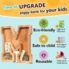 SummiDate Wooden Letter Piggy Bank| Piggy Bank for Boys Girls Toddler| Alphabet M Money Bank| Coin Bank Birthday Gift for Kids|2024 Graduation Money Box (M)