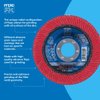 PFERD 67381 Polifan PFR Curve Radial Type Flap Disc, Ceramic Oxide, 4-1/2" Diameter, 7/8" Arbor Hole, 13300 RPM, 60 Grit