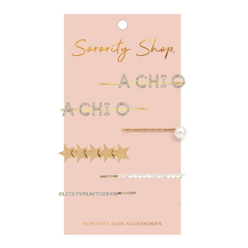Alpha Chi Omega - Sorority Hair Clips - 6/pack