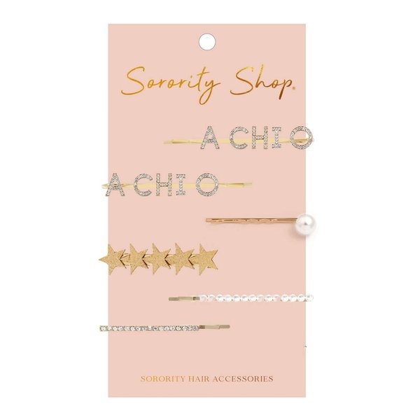 Alpha Chi Omega - Sorority Hair Clips - 6/pack