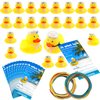Kathfly 60 Pcs Cruise Ducks Tag Kits include 20 Rubber Cruise Ducks for Cruise Ships, 20 Cruising Rubber Duck Tag Cards, 20 Rubber Bands for Hiding Carnival Party Game Ducking Carnival Cruise Supplies