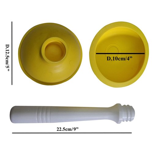 NewFerU Small Plunger Pump Liquid Plumber Clog Remover Cleaner Unclogger Tool for Toilet,Kitchen Sink Drain,Bathroom Shower Tub With Portable 4 Inch Cup and 9 Inch Handle (Yellow)