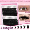 200D Fluffy Lash Clusters with Bottom Lashes 12-20mm Lashes Cluster Thick Eyelash Clusters Volume Lash Extension Fluffy Cluster Lashes Wispy Individual Lashes Eyelash Extension by FOINEMYED