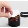 6PCS 10ml Amber Glass Jar Empty Refillable Cosmetic Face Cream Lip Balm Storage Jars Bottle Container Pot with Liners and Screw Black Lid for Make up Essential Oils Lotion