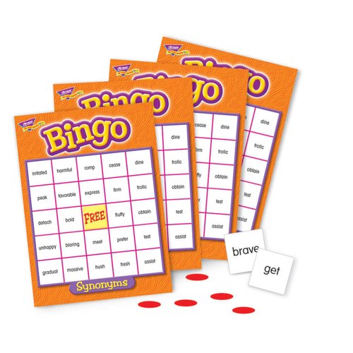 Trend Enterprises: Synonyms Bingo Game, Exciting Way for Everyone to Learn, Play 8 Different Ways, Perfect for Classrooms and at Home, 2 to 36 Players, for Ages 10 and Up