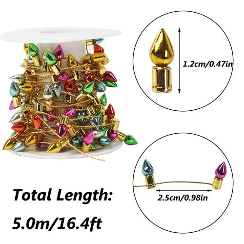 Orgrimmar Fake Light String Christmas Decoration Doll House Miniature Furniture Accessories String Lights (5m/197inch)