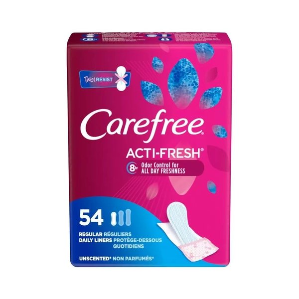 Carefree Acti-Fresh Body Shape Regular To Go Unscented Pantiliners- 54 CT